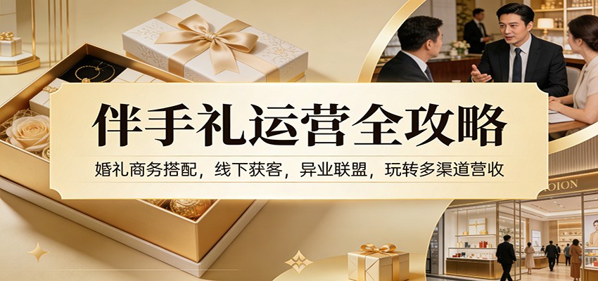 伴手礼运营全攻略:婚礼商务搭配,线下获客,异业联盟,玩转多渠道营收-优优云网创