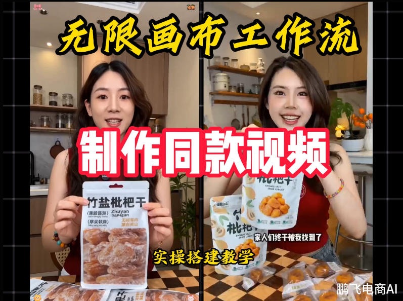 无限画布工作流一键复刻爆款带货视频，实操搭建，操作简单-优优云网创