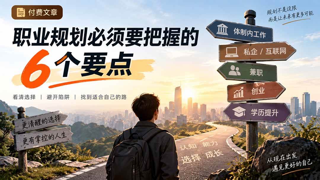 （20422期）付费文章：职业规划必须要把握的6个要点-优优云网创-中创网