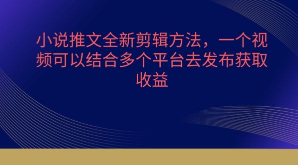 小说推文全新剪辑方法,一个视频可以结合多个平台去发布获取【揭秘】-优优云网创