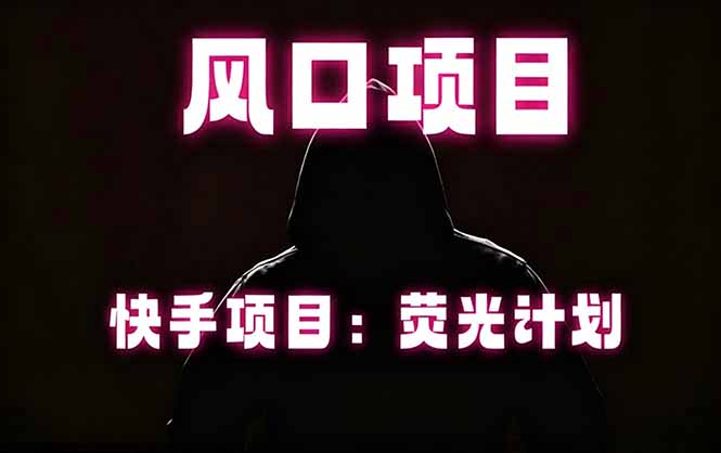 快手风口项目,荧光计划托管,长期稳定,适合批量做-优优云网创