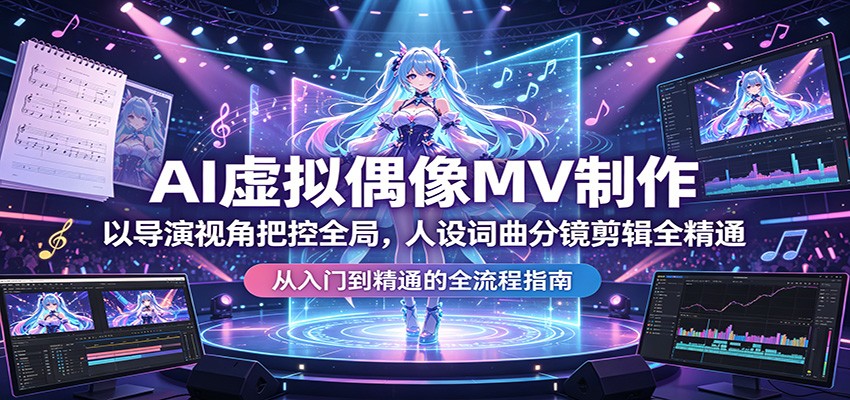 AI虚拟偶像MV制作:以导演视角把控全局,人设词曲分镜剪辑全精通-优优云网创