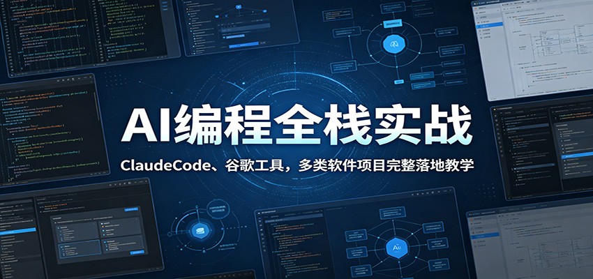 AI编程全栈实战:ClaudeCode、谷歌工具,多类软件项目完整落地教学-优优云网创