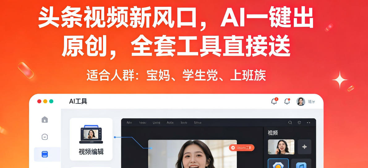 头条视频新风口,AI一键出原创,全套工具直接送,人人可做,有手就行【揭秘】-优优云网创