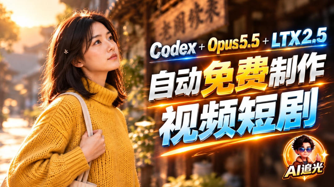 【无水印】Codex出图+免费LTX-2.5生成视频,Claude Opus 5.5全自动剪出1分钟情感短剧《停了的表》-优优云网创-中创网