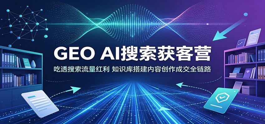 GEO AI搜索获客营:吃透搜索流量红利,知识库搭建内容创作成交全链路-优优云网创
