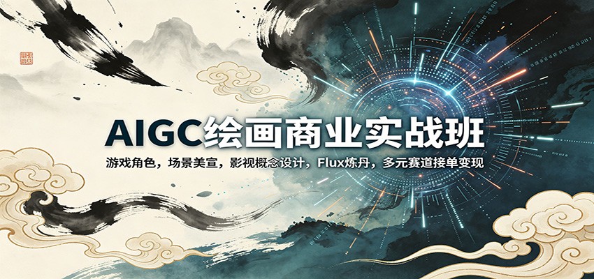 AIGC绘画商业实战班:游戏角色,场景美宣,影视概念设计,Flux炼丹,多元赛道接单变现-优优云网创