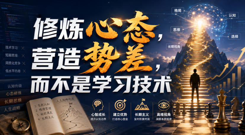 付费文章:修炼心态,营造势差,而不是学习技术-优优云网创