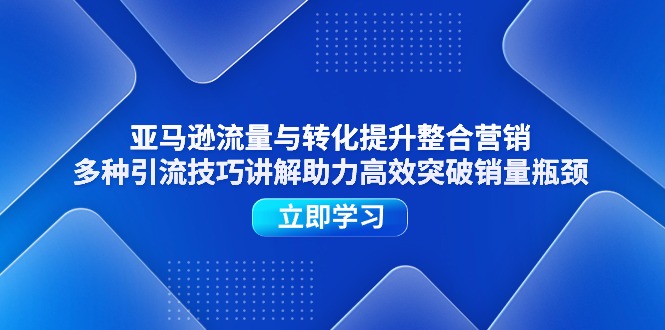 (11335期)亚马逊流量与转化提升整合营销,多种引流技巧讲解助力高效突破销量瓶颈-优优云网创