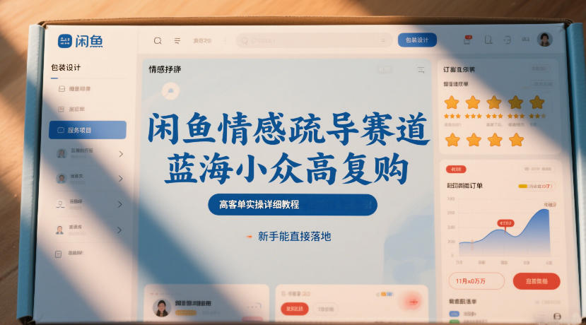 闲鱼情感疏导赛道,蓝海小众高复购,高客单实操详细教程,新手能直接落地-优优云网创