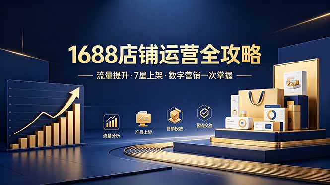 1688店铺没流量?产品上架不到7星?数字营销不会投?全套运营技能一次学(更新6月-优优云网创