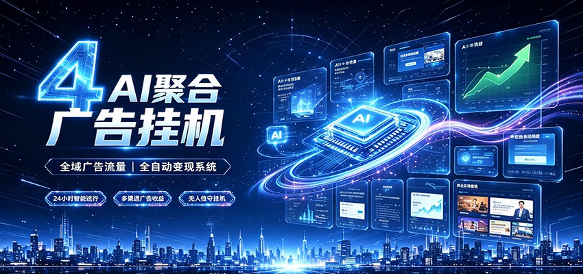 全域广告流量聚合,AI无人挂机稳赚佣金,打造长期稳定被动收入副业-优优云网创