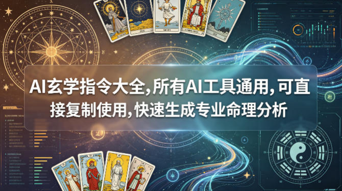 AI玄学指令大全,所有AI工具通用,可直接复制使用,快速生成专业命理分析-优优云网创