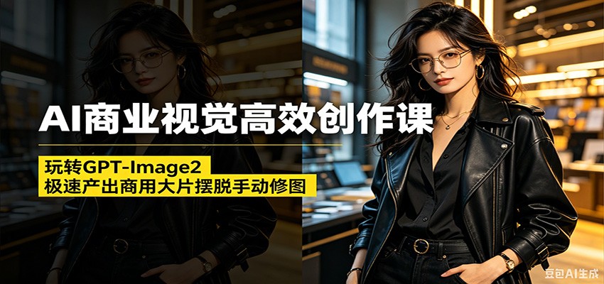 AI商业视觉高效创作课:玩转GPT-Image2,极速产出商用大片摆脱手动修图(更新)-优优云网创
