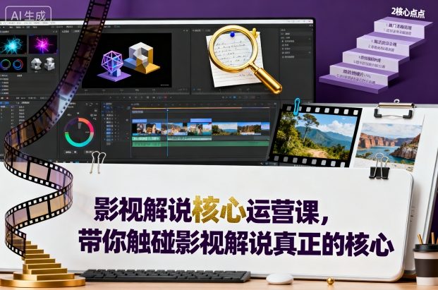影视解说核心运营课,带你触碰影视解说真正的核心-优优云网创