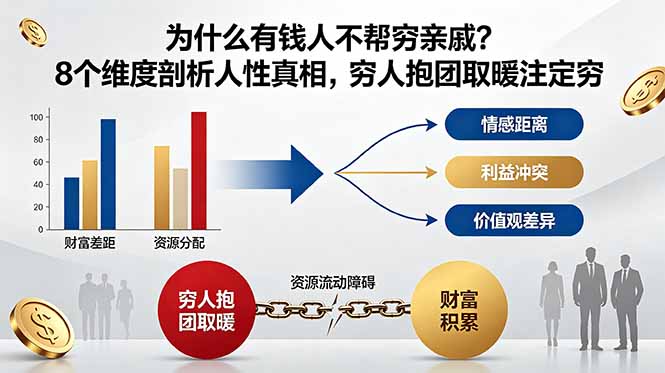 付费文章:为什么有钱人不帮穷亲戚?8个维度剖析人性真相,穷人抱团取暖注定穷-优优云网创