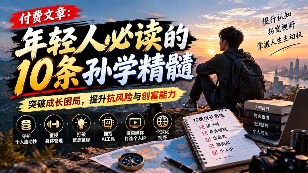 （21112期）付费文章：年轻人必读的10条孙学精髓，突破成长困局，提升抗风险与创富能力