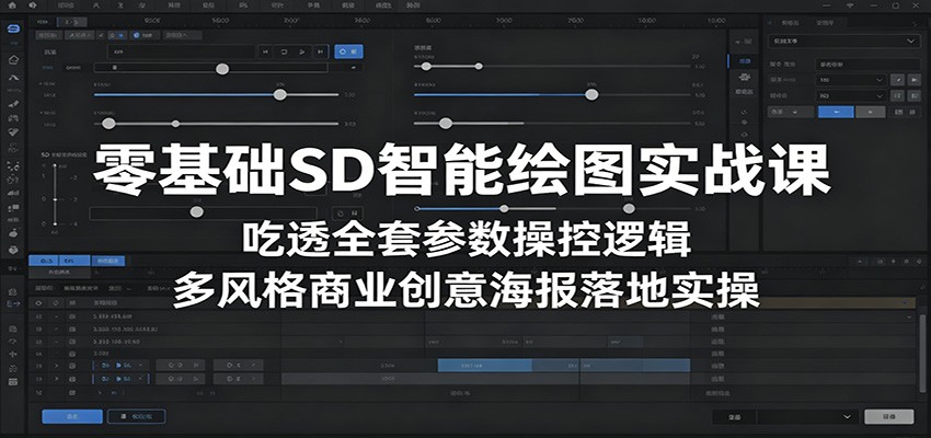零基础SD智能绘图实战课:吃透全套参数操控逻辑,多风格商业创意海报落地实操-优优云网创