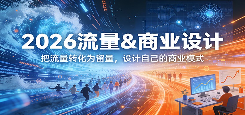 2026流量&商业设计,把流量转化为留量,设计自己的商业模式-优优云网创