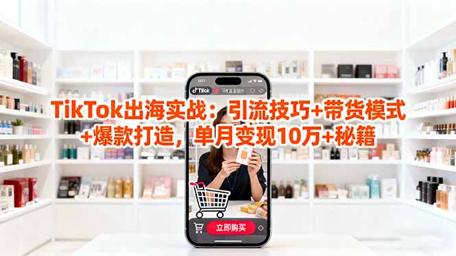 「TikTok出海实战」引流技巧+带货模式+爆款打造,单月变现10万+秘籍-优优云网创