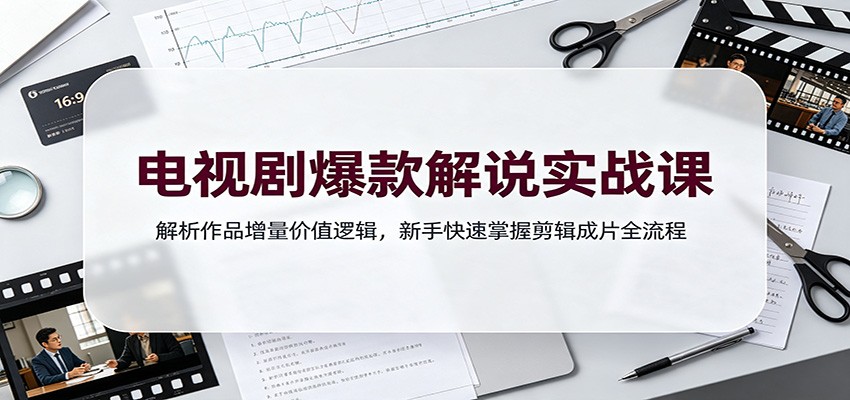 电视剧爆款解说实战课:解析作品增量价值逻辑,新手快速掌握剪辑成片全流程-优优云网创