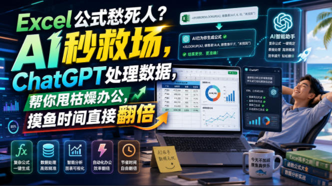 Excel公式愁死人？AI秒救场，ChatGPT处理数据，帮你甩枯燥办公，摸鱼时间直接翻倍【原创双语字幕】-优优云网创