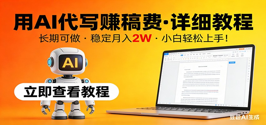 用AI代写赚稿费,详细教程,长期可做,稳定月入2W,小白轻松上手!-优优云网创