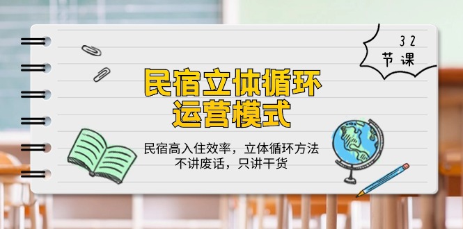 民宿立体循环运营模式:民宿高入住效率,立体循环方法,只讲干货(32节)-优优云网创