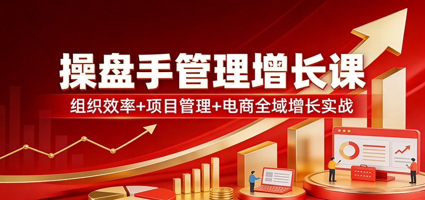 操盘手管理增长课:组织效率+项目管理+电商全域增长实战-优优云网创