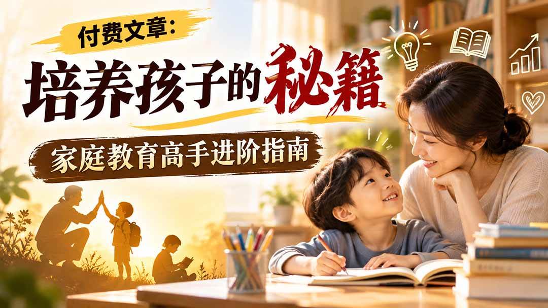 (20919期)付费文章:培养孩子的秘籍,家庭教育高手进阶指南-优优云网创-中创网