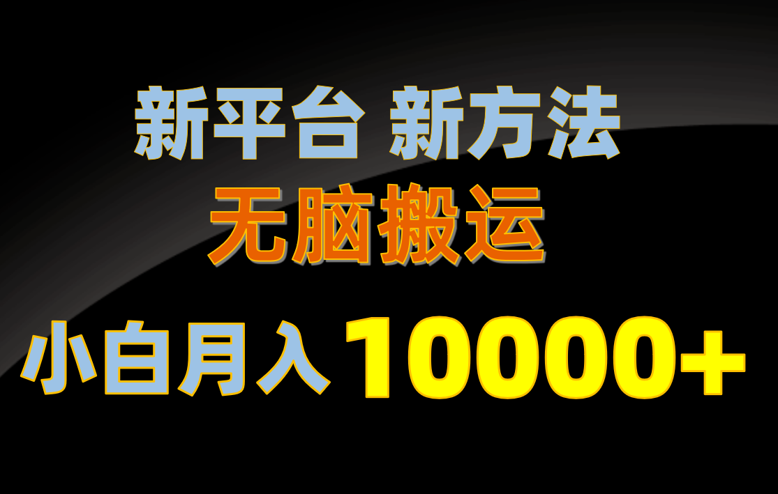 (10605期)新平台新方法,无脑搬运,月赚10000+,小白轻松上手不动脑-优优云网创