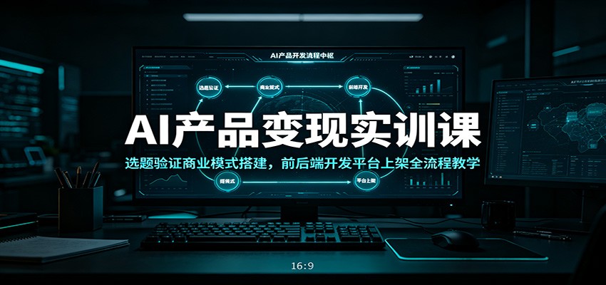 AI产品变现实训课:选题验证商业模式搭建,前后端开发平台上架全流程教学-优优云网创