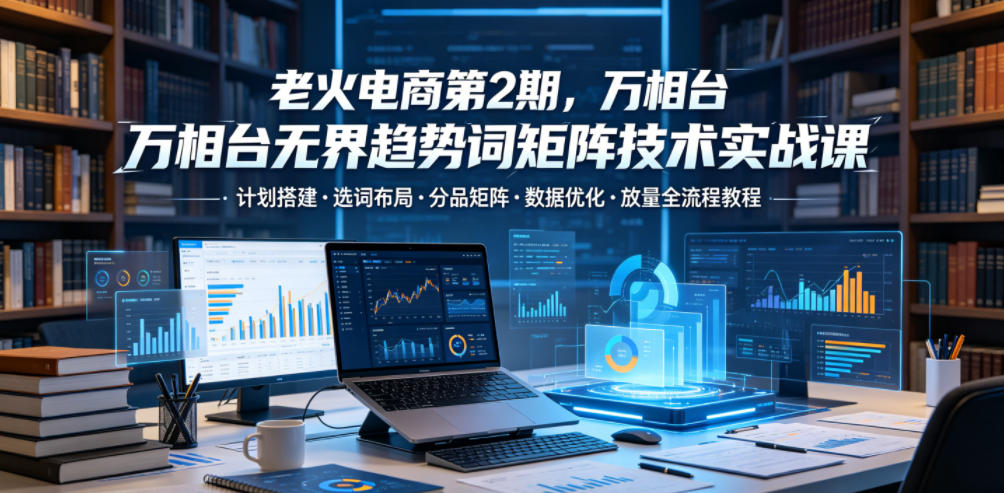 老火电商第2期,万相台无界趋势词矩阵技术实战课,计划搭建・选词布局・分品矩阵・数据优化・放量全流程教程-优优云网创