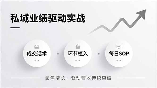 私域业绩驱动实战,成交话术、环节植入、每日SOP,聚焦增长,驱动营收持续突破-优优云网创
