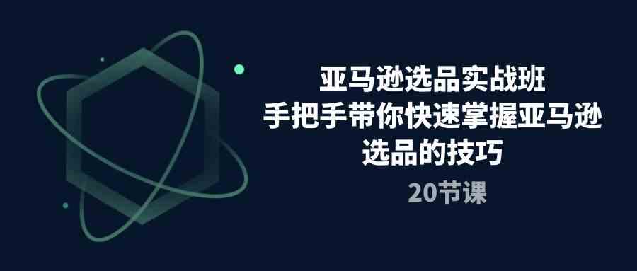 亚马逊选品实战班,手把手带你快速掌握亚马逊选品的技巧(20节课)-优优云网创