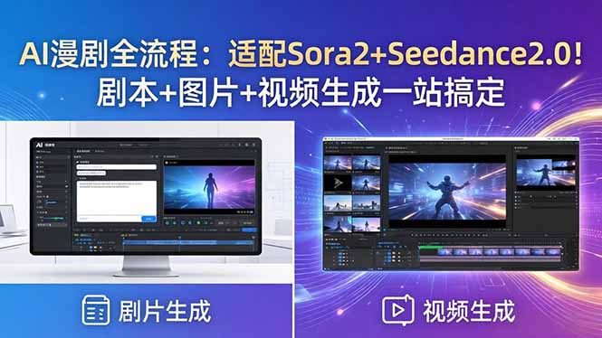 AI漫剧全流程:适配Sora2+Seedance2.0!剧本+图片+视频生成一站搞定-优优云网创