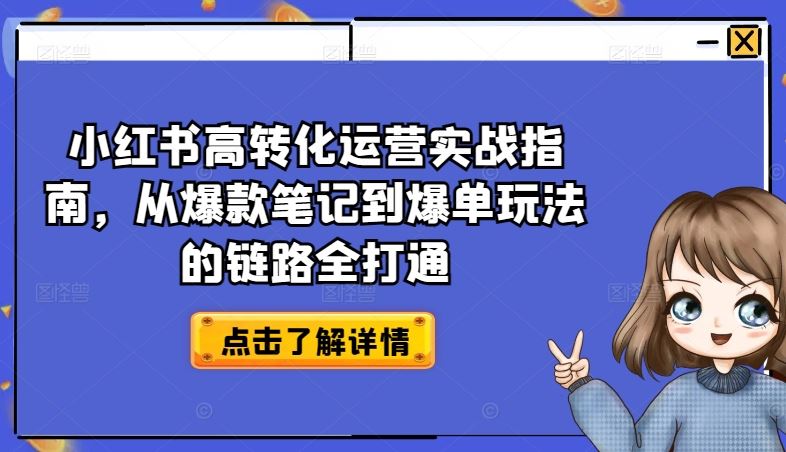 小红书高转化运营实战指南,从爆款笔记到爆单玩法的链路全打通-优优云网创