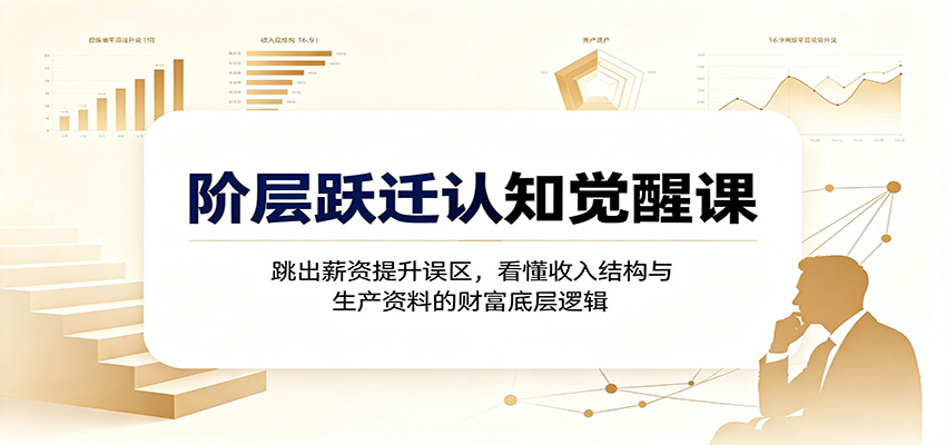 阶层跃迁认知觉醒课:跳出薪资提升误区,看懂收入结构与生产资料的财富底层逻辑-优优云网创