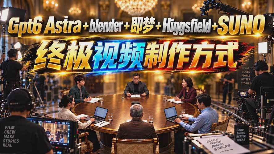 （20588期）GPT-6 Astra+Blender+即梦+Higgsfield+Suno=终极视频制作方式（无水印）-优优云网创-中创网