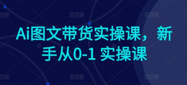 Ai图文带货实操课,新手从0-1 实操课-优优云网创