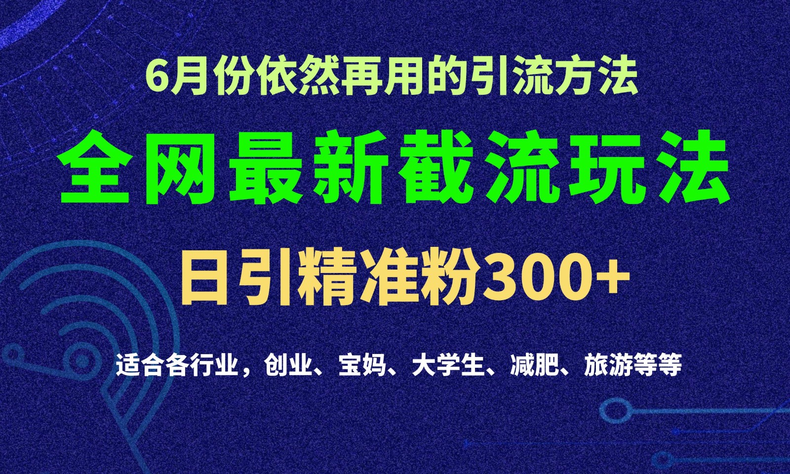 2024全网最新截留玩法,每日引流突破300+-优优云网创