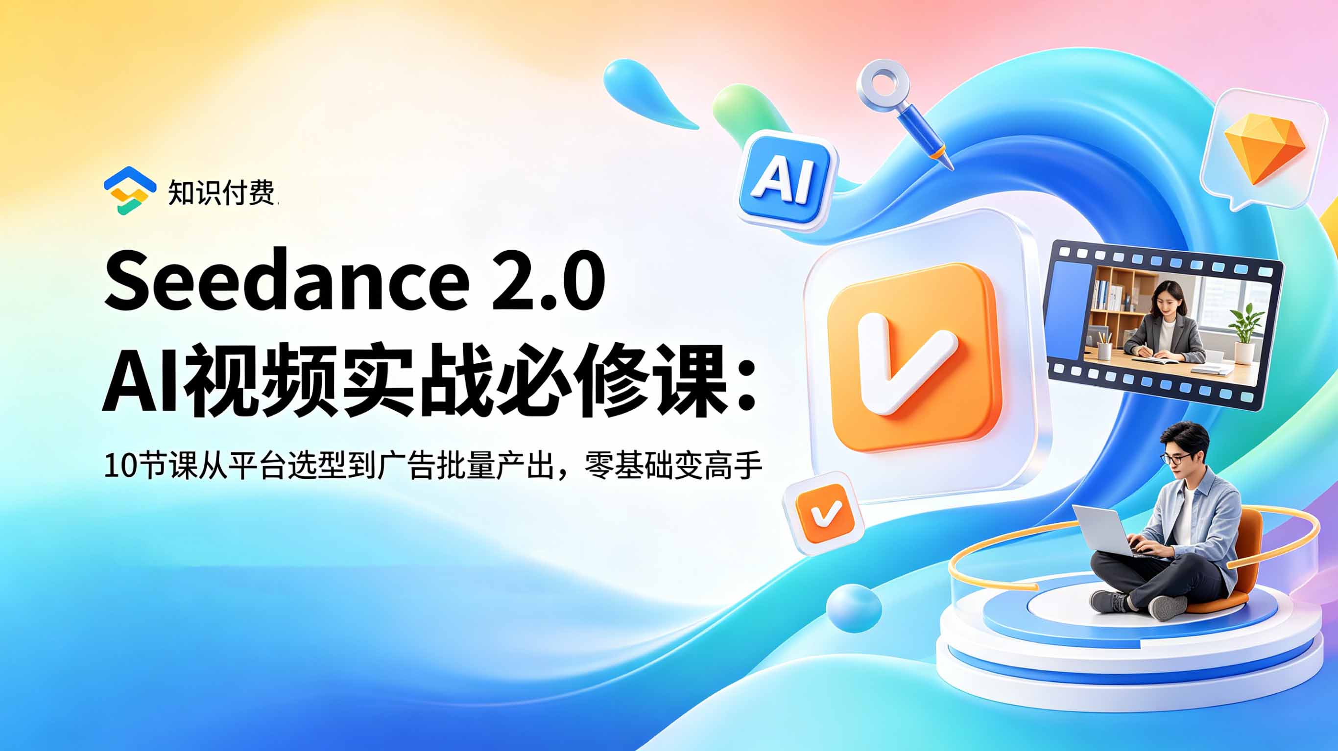 Seedance 2.0 AI视频实战必修课：10节课从平台选型到广告批量产出，零基础变高手-优优云网创