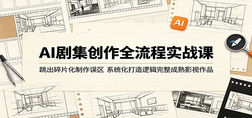 AI剧集创作全流程实战课:跳出碎片化制作误区,系统化打造逻辑完整成熟影视作品-优优云网创