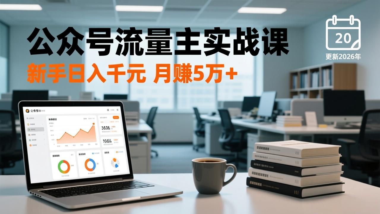 公众号流量主实战课,爆文写作、流量池运营、多平台分发,新手日入千元月赚5万+更新2026年-优优云网创