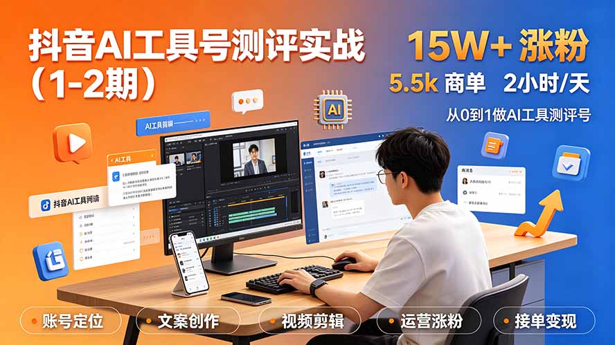 抖音AI工具号测评实战(1-2期-优优云网创