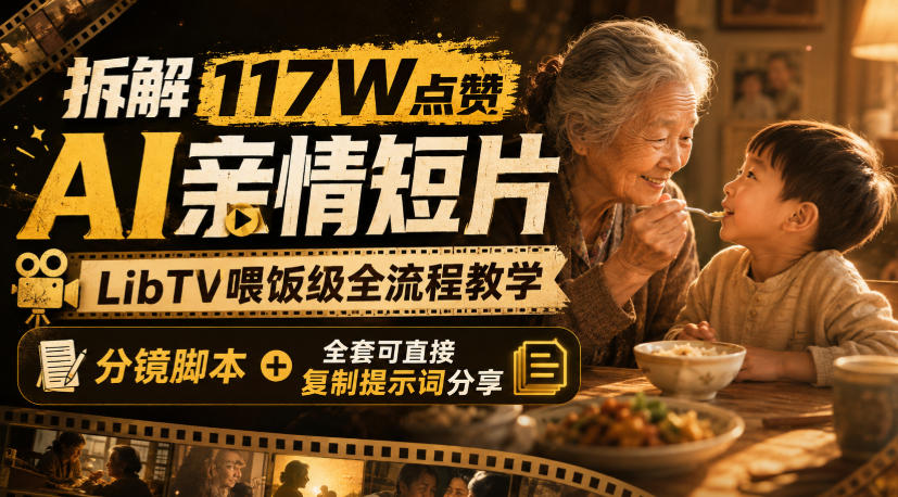 拆解117W点赞AI亲情短片，LibTV喂饭级全流程教学，分镜脚本+全套可直接复制提示词分享-优优云网创-中创网