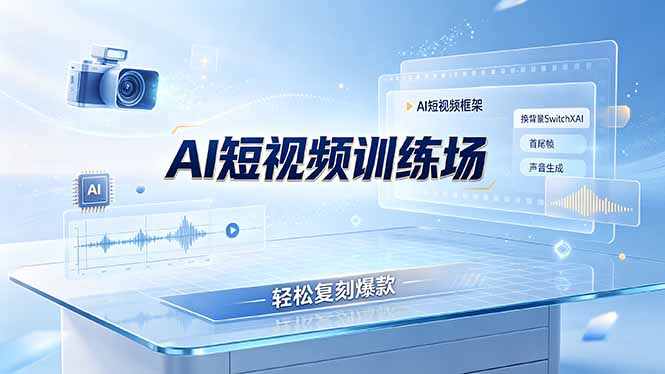 老陈AI短视频训练场:AI短视频框架+换背景SwitchXAI+首尾帧+声音生成,轻松复刻爆款-优优云网创