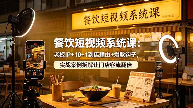 (18712期)餐饮短视频系统课:老板IP+10+1到店理由+爆款钩子,实战案例拆解让门店客流翻倍 (18712期)餐饮短视频系统课:老板IP+10+1到店理由+爆款钩子,实战案例拆解让门店客流翻倍