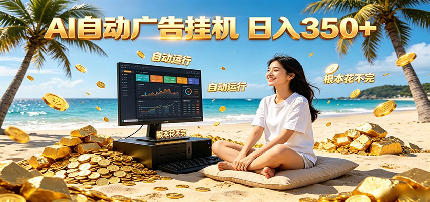 AI自动广告挂机 日入350+ 真正做到躺赚式变现,根本花不完!-优优云网创