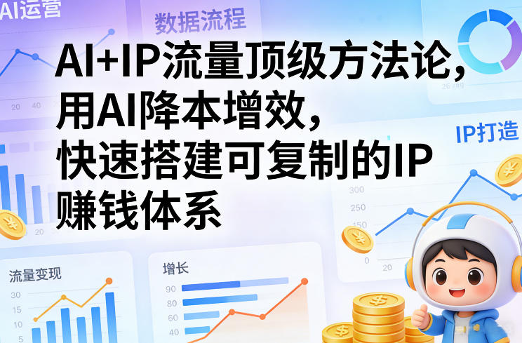 AI+IP流量顶级方法论,用AI降本增效,快速搭建可复制的IP賺钱体系-优优云网创